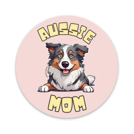 Australian Shepherd Dog Mom Vinyl Sticker